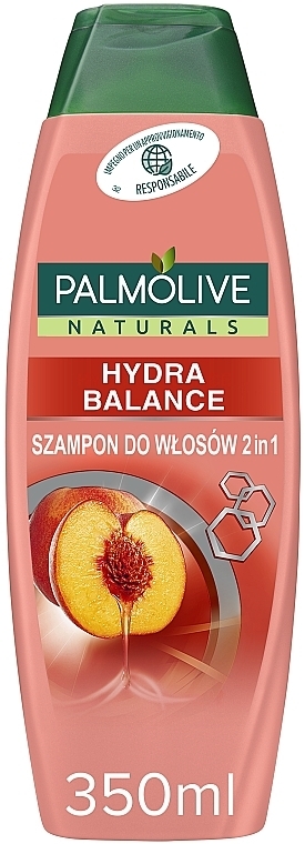 Szampon i odżywka 2 w 1 Brzoskwinia i proteiny jedwabiu - Palmolive Naturals 2 in 1 Hydra Balance Shampoo