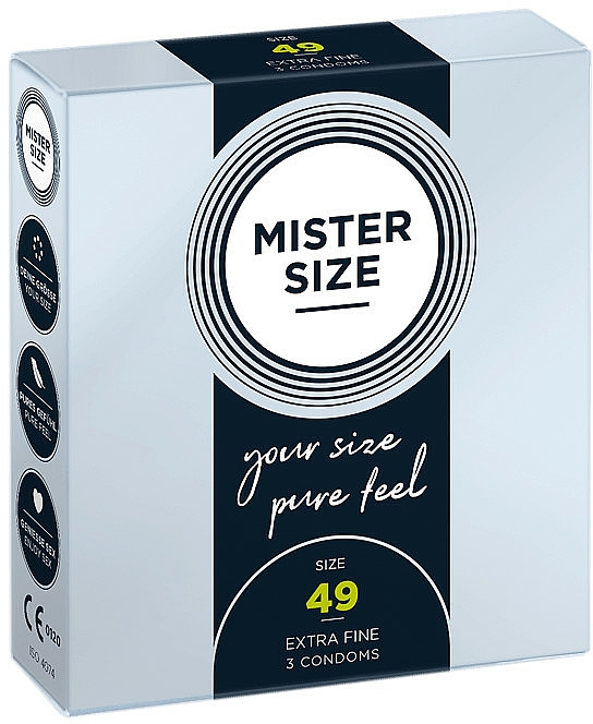Prezerwatywy lateksowe, rozmiar 49, 3 sztuki - Mister Size Extra Fine Condoms — Zdjęcie N1