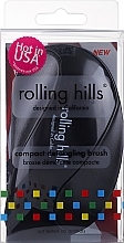 Kompaktowa szczotka do włosów, czarna - Rolling Hills Compact Detangling Brush Black — Zdjęcie N1