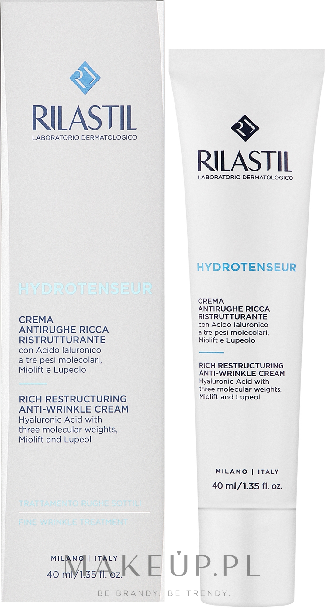 Bogaty krem ​​przeciwzmarszczkowy - Rilastil Hydrotenseur Rich Restructuring Anti-Wrinkle Cream — Zdjęcie 40 ml