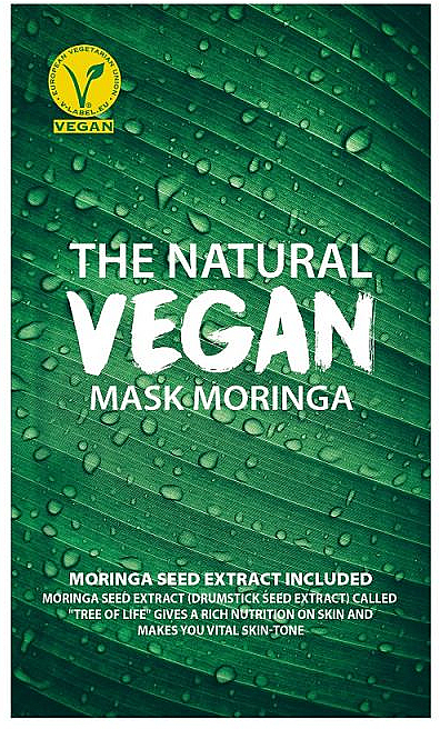 Odżywcza maska w płachcie do twarzy z ekstraktem z moringi - She’s Lab The Natural Vegan Mask Moringa — Zdjęcie N1