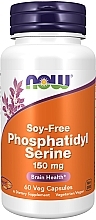 Fosfatydyloseryna, bez soi, 150 mg - Now Foods Phosphatidyl Serine Soy-Free — Zdjęcie N1