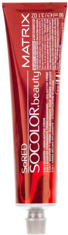 Farba do włosów wzmacniająca intensywność koloru 2 w 1 - Matrix SoColor SoRED — Zdjęcie N2