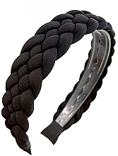 Pleciona opaska do włosów, 0503, czarna - Ecarla — Zdjęcie N1