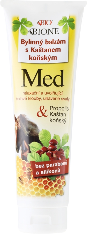 Balsam do ciała z kasztanowcem końskim i propolisem - Bione Cosmetics Honey + Q10 With Horse Chestnut And Propolis Balm — Zdjęcie N1