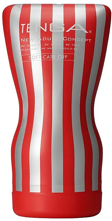 Jednorazowy masturbator, czerwono-szary - Tenga Soft Case Cup Medium — Zdjęcie N1