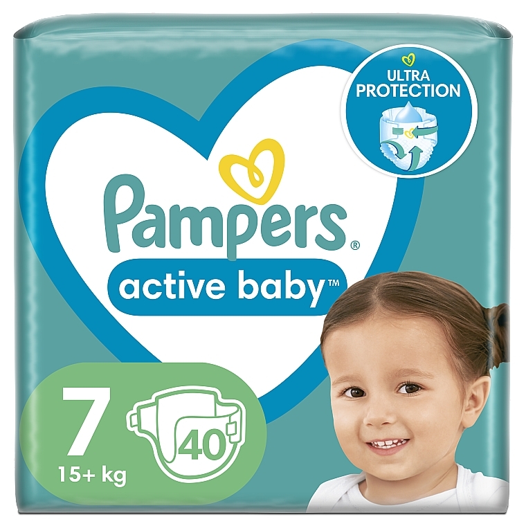 PRZECENA! Pieluchy Active Baby 7 (15 + kg), 40 szt - Pampers * — Zdjęcie N2