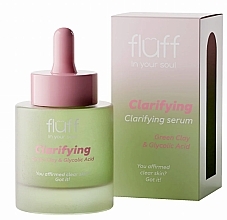 Serum do twarzy z zieloną glinką i kwasem glikolowym - Fluff Clarifying Serum — Zdjęcie N1