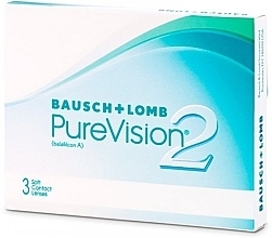 PRZECENA! Soczewki kontaktowe, krzywizna 8,6 mm, 3 szt. - Bausch & Lomb PureVision 2 * — Zdjęcie N1