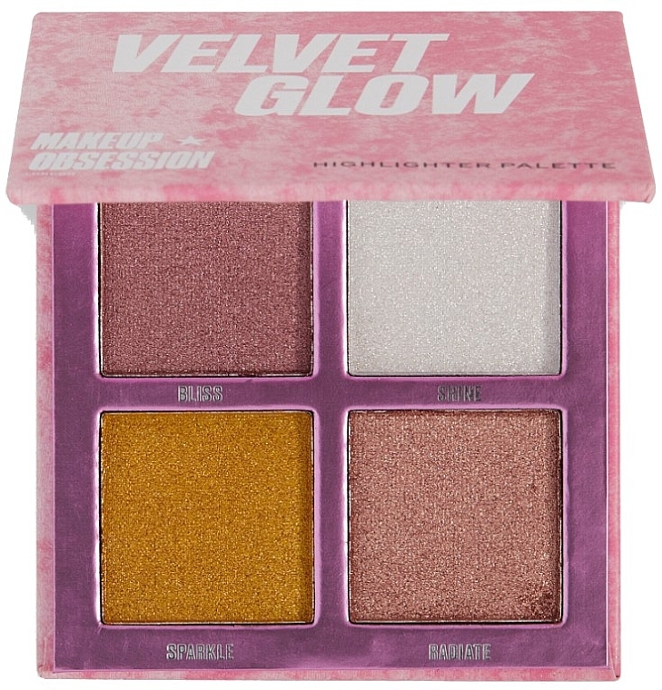 paletka rozświetlaczy do twarzy - Makeup Obsession Velvet Glow Highlighter Palette — Zdjęcie N1