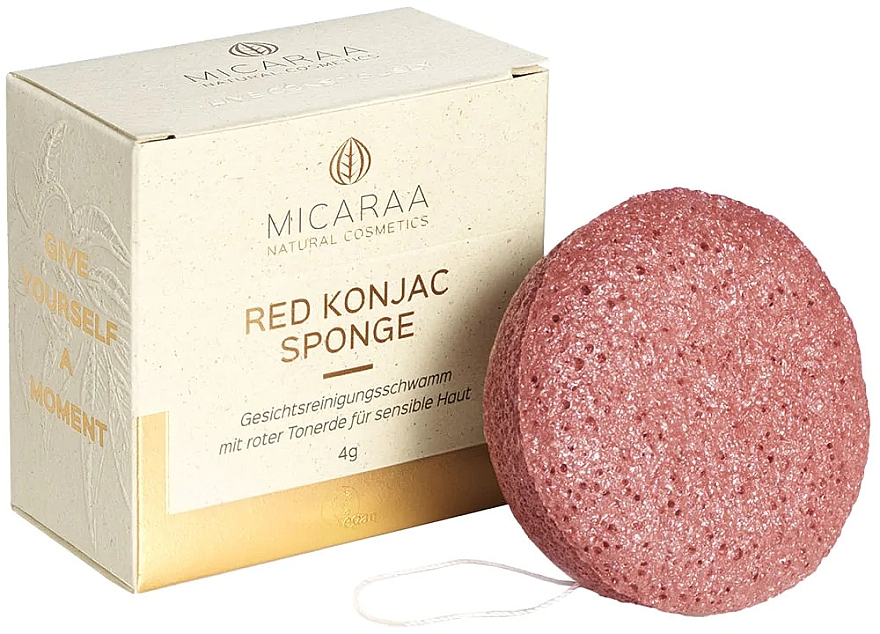 Gąbka konjac z czerwoną glinką - Micaraa Red Konjak Sponge — Zdjęcie N1