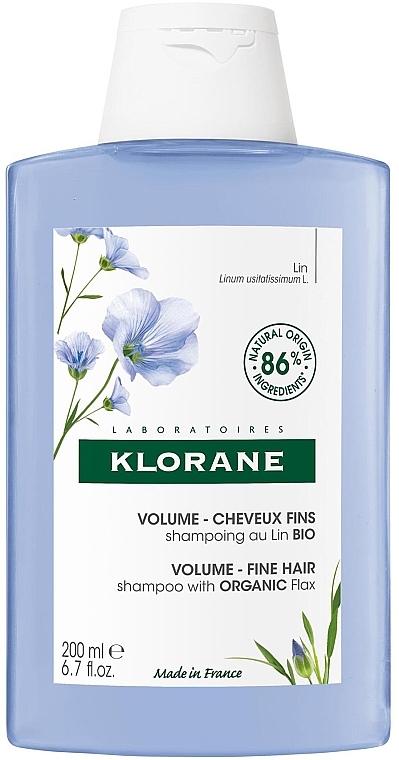Szampon zwiększający objętość z organicznym ekstraktem z lnu - Klorane Volume -Fine Hair with Organic Flax