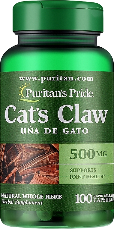 Suplement diety Koci Pazur, 500 mg - Puritan's Pride Cat's Claw — Zdjęcie N1