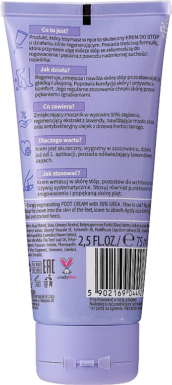 Silnie regenerujący krem do stóp - Bielenda Lavender Foot Care Cream — Zdjęcie N2