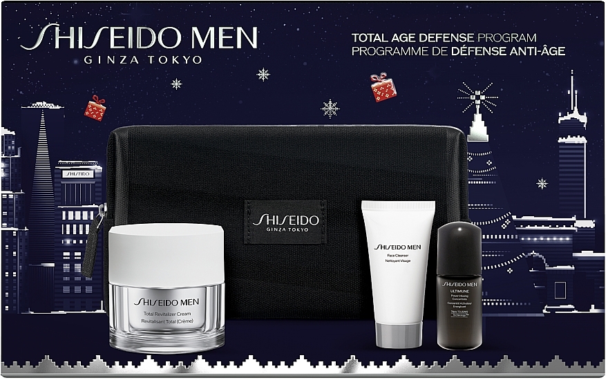 Zestaw - Shiseido Men Holiday Kit (f/cr/50ml + cleanser/30ml + f/conc/10ml)