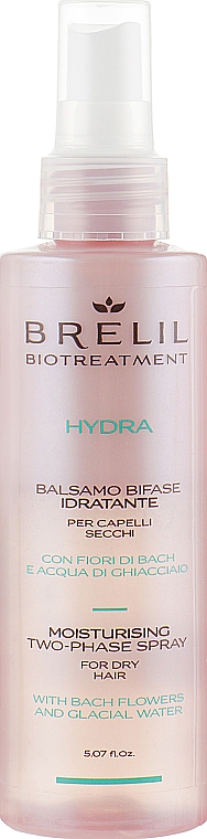 Nawilżający dwufazowy spray do włosów suchych - Brelil Bio Treatment Hydra Moisturizing Two-Phase Spray For Dry Hair — Zdjęcie N1