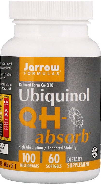 Koenzym ubichinol, 100 mg - Jarrow Formulas Ubiquinol QH-Absorb 100 mg — Zdjęcie N4