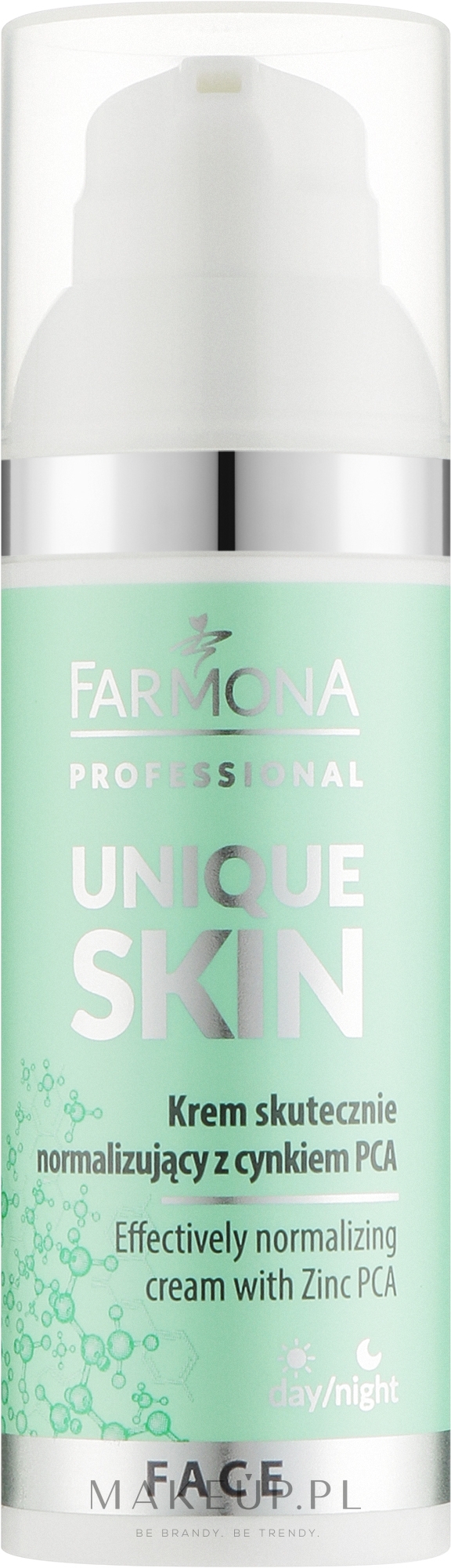 Normalizujący krem ​​do twarzy - Farmona Professional Unique Skin Effectively Normalizing Cream With Zinc PCA — Zdjęcie 50 ml