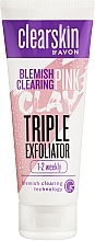 Peeling do twarzy z różową glinką do skóry problematycznej - Avon Clearskin Blemish Clearing Pink Clay Triple Exfoliator — Zdjęcie N1