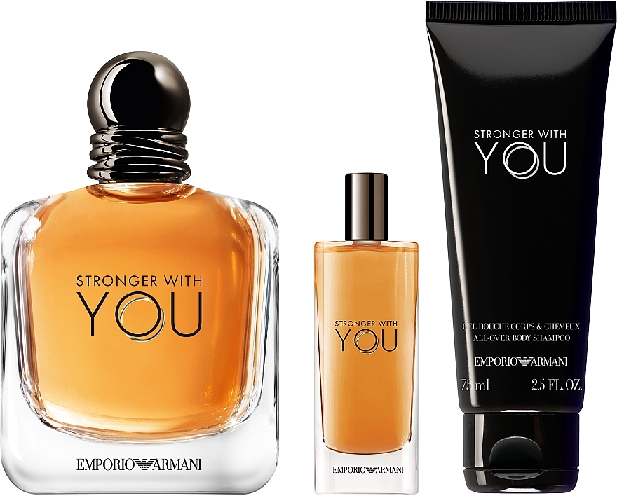 Giorgio Armani Emporio Armani Stronger With You - Zestaw (edt/100ml + edt/15ml + sh/gel/75ml) — Zdjęcie N3