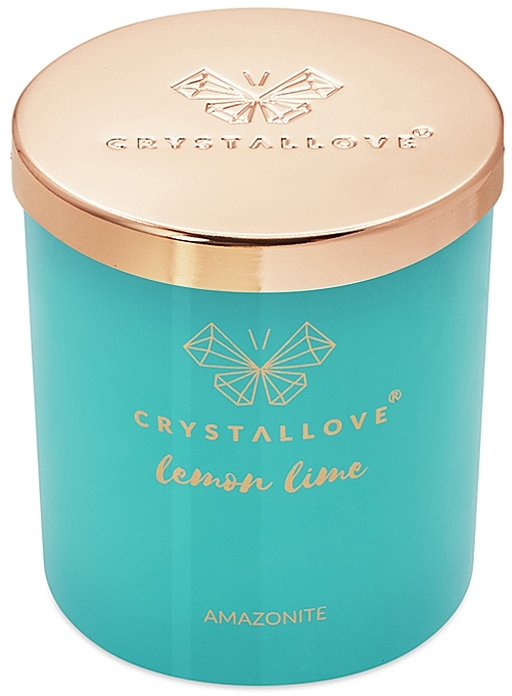 Świeca sojowa z amazonitem, cytryną i limonką - Crystallove Soy Candle with Amazonite Lemon Lime — Zdjęcie N6