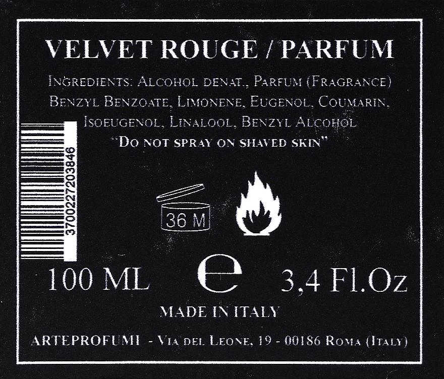 Arte Profumi Velvet Rouge - Perfumy — Zdjęcie N3