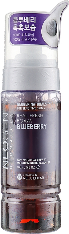 Nawilżająca pianka do mycia twarzy Borówka - Neogen Dermalogy Real Fresh Foam Blueberry — Zdjęcie N1