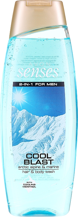 Szampon-żel pod prysznic dla mężczyzn - Avon Senses For Men Cool Blast Hair & Body Wash — Zdjęcie N3