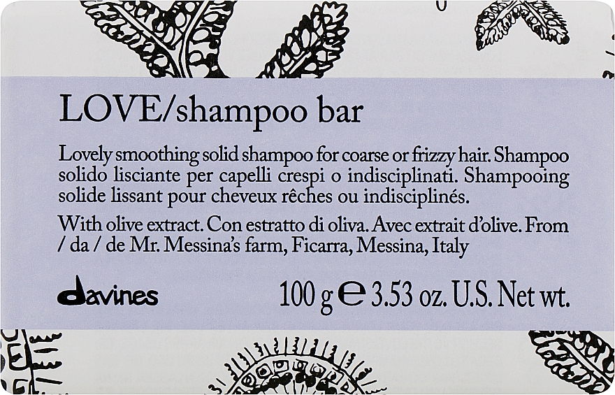 Wygładzający szampon w kostce do włosów szorstkich - Davines Essential Haircare Love Smooth Shampoo Bar — Zdjęcie N1