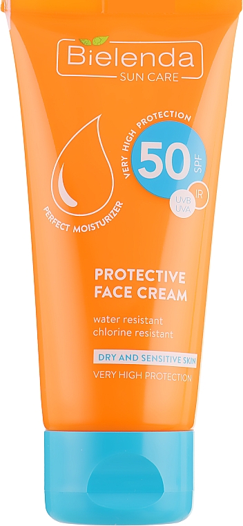 Przeciwsłoneczny krem do skóry suchej i wrażliwej SPF 50 - Bielenda Sun Care Protective Face Cream Sensitive Skin SPF 50 Waterproof  — Zdjęcie N2