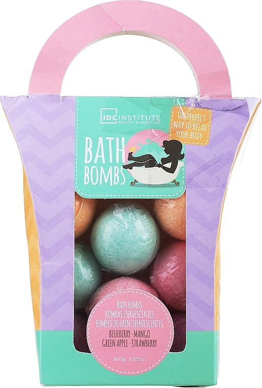 PRZECENA! Zestaw kul do kąpieli - IDC Institute Bath Bombs Set (b/bomb 8 x 15 g) * — Zdjęcie N2