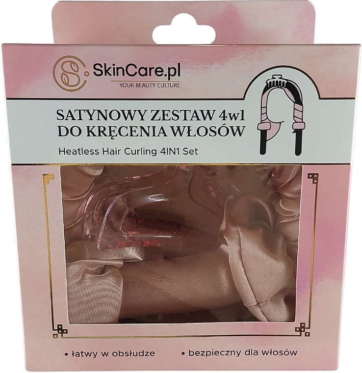 PRZECENA! Satynowy zestaw 4 w 1 do kręcenia włosów - SkinCare 4-in-1 Hair Curler Set-Solid * — Zdjęcie N1