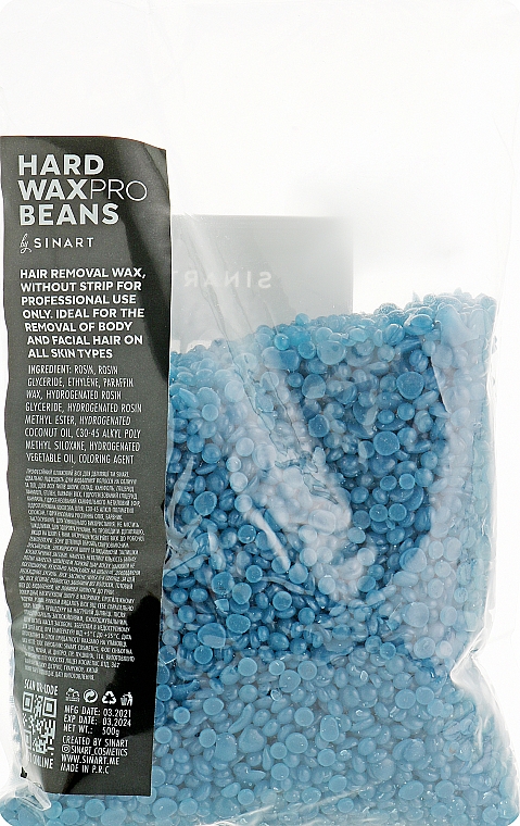 Wosk do depilacji w granulkach Azulen - Sinart Hard Wax Pro Beans Azulene — Zdjęcie N3
