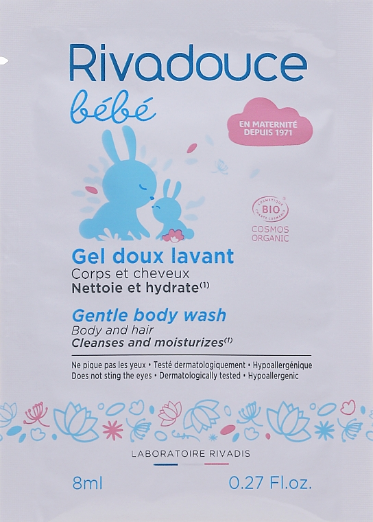 Delikatny żel do mycia ciała i włosów dla niemowląt i dzieci - Rivadouce Bebe Organic Gentle Cleansing Gel (miniprodukt) — Zdjęcie N1