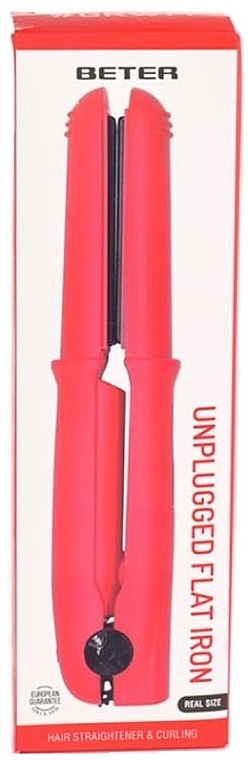 Bezprzewodowa prostownica do włosów, czerwona - Beter Hair Straightener & Curling Red — Zdjęcie N2