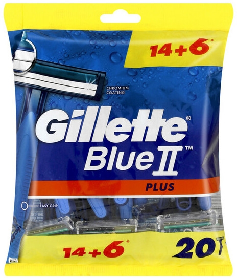 Gillette Blue II - Jednorazowe maszynki do golenia, 14 + 6 szt. — Zdjęcie N1