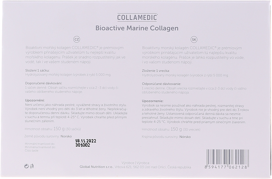 Kolagen morski w saszetkach - Collamedic Bioactive Marine Collagen — Zdjęcie N2