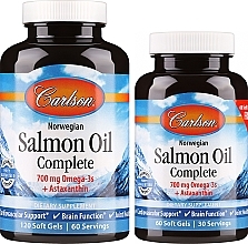 Kup Zestaw olej z łososia - Carlson Labs Norwegian Salmon Oil Complete (capsule/120szt + capsule/60szt)