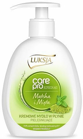 Kremowe mydło w płynie Matcha i mięta - Luksja Care Pro Matcha and Mint Liquid Soap — Zdjęcie N1