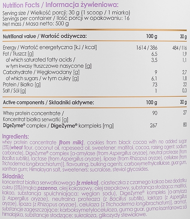 Białko z enzymami trawiennymi Solone masło orzechowe z ciasteczkami - AllNutrition AllDeynn WheyRose Salted Peanut Butter With Cookies — Zdjęcie N3