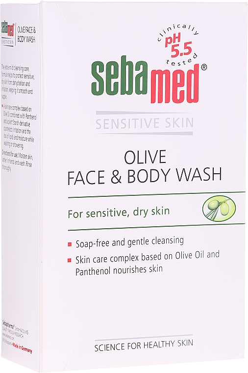Oliwkowa emulsja do mycia twarzy i ciała - Sebamed Olive Face & Body Wash — Zdjęcie N2