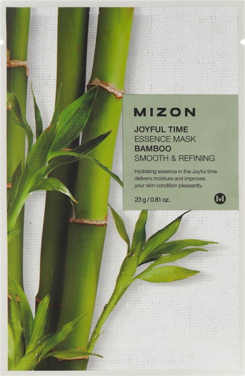 Wygładzająca maska na tkaninie do twarzy Bambus - Mizon Joyful Time Essence Mask Bamboo
