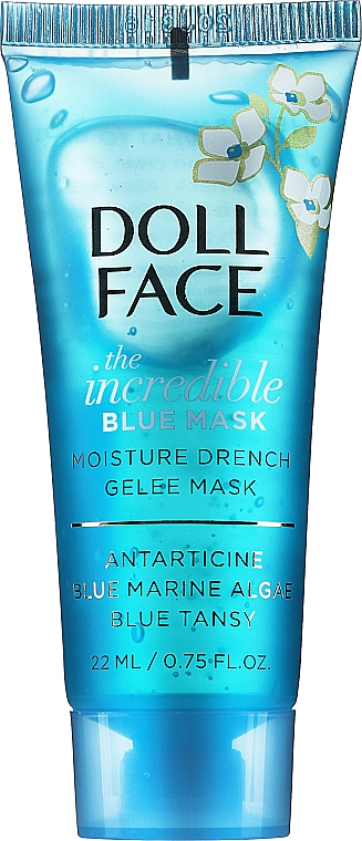 PREZENT! Żelowa maska nawilżająca do twarzy - Doll Face The Incredible Blue Mask (miniprodukt) — Zdjęcie N1