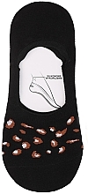 Skarpety damskie o niskim kroju z nadrukiem zwierzęcym, lampart, czarne - Moraj — Zdjęcie N1