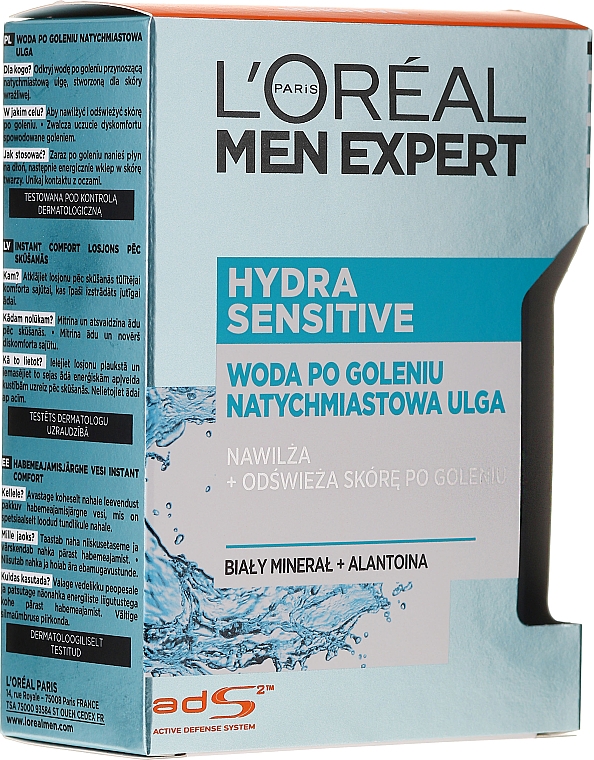 Woda po goleniu do skóry wrażliwej Odbudowa + łagodzenie - L'Oreal Paris Men Expert New Hydra Sensitive