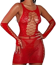 Kup Erotyczne body z wzorami, czerwone - Lolita Accessories