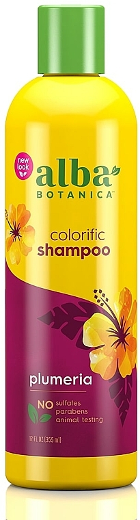 Naturalny hawajski szampon regenerujący Kolorowa plumeria - Alba Botanica Natural Hawaiian Shampoo Colorific Plumeria — Zdjęcie N1