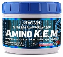 Kup Aminokwasy K.E.M. jagodowo-jabłkowe - Evogen Amino K.E.M. Elite EAA Pump Volumizer Blueberry Apple