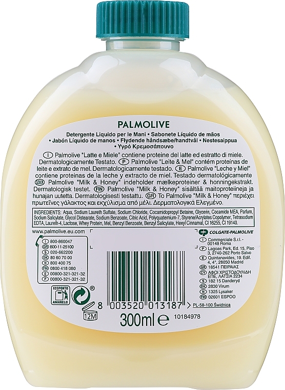 Mydło w płynie do rąk zapas - Palmolive Naturals Milk & Honey — Zdjęcie N2
