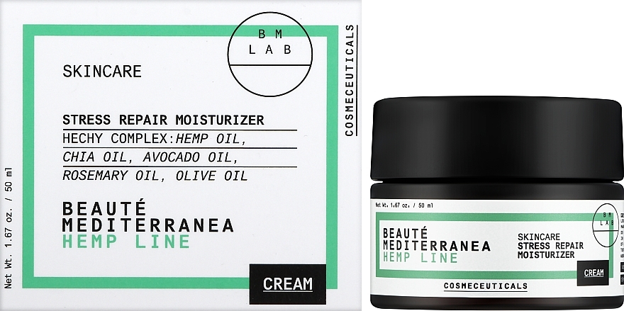 Supernawilżający krem do twarzy - Beaute Mediterranea Hemp Line Cream Super Green Moisturizer — Zdjęcie N2